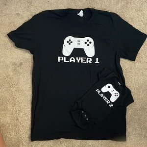 Dad & baby matching t-shirt/onesie - announcement gender reveal, hospital outfit